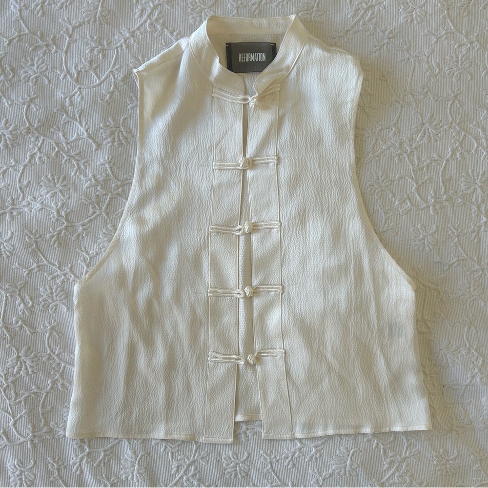 Reformation Cream Sleeveless Tank Top